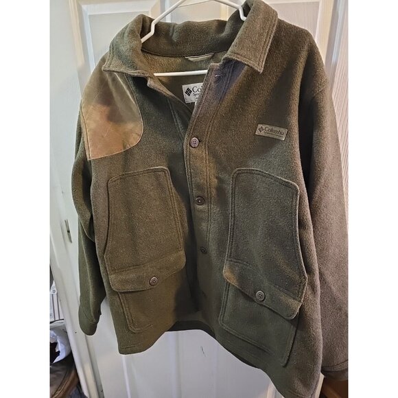 Mens EXTREMELY RARE Columbia Green Button Down Peacoat Wool Blend. Large. - Picture 2 of 16